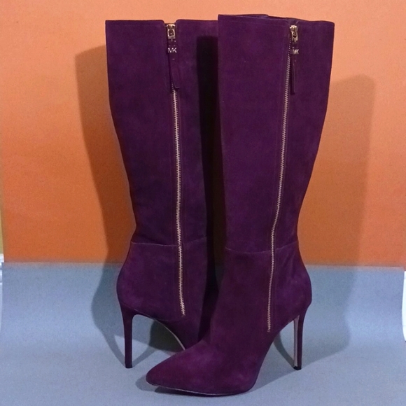 Michael Kors Shoes - Michael Kors tall leather boots, heels, burgundy, size 10